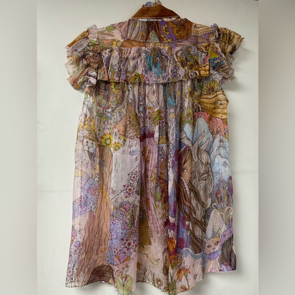 Zimmermann Kaleidoscope Printed Ruffled Top - Size 1 - Picture 7 of 14